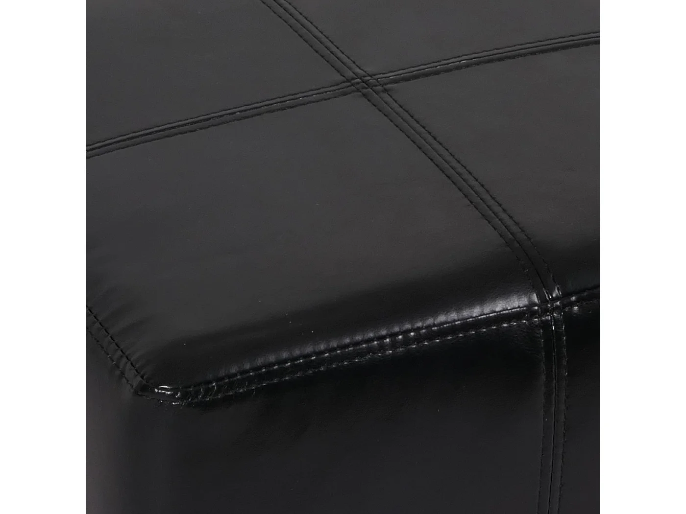 Pouf dé, tabouret Onex, cuir, 36x36x36cm, noir