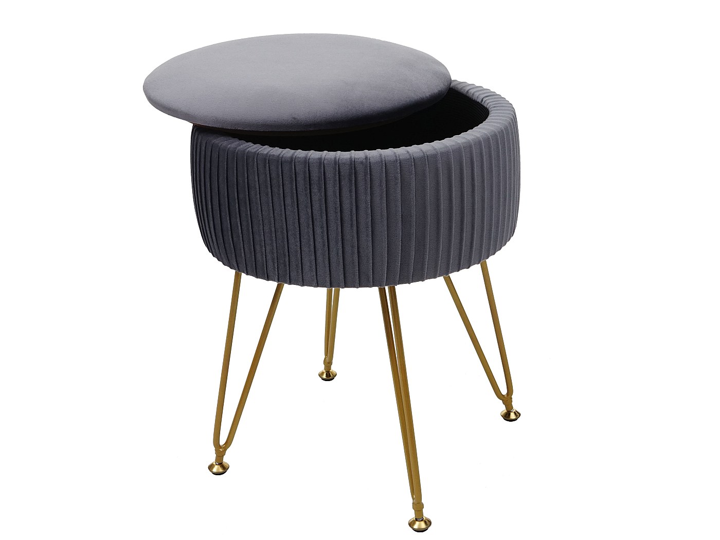 Pouf Contenitore BAKAJI In Legno Con Seduta Imbottita - 51x51x43 Cm, Nero Ecopelle