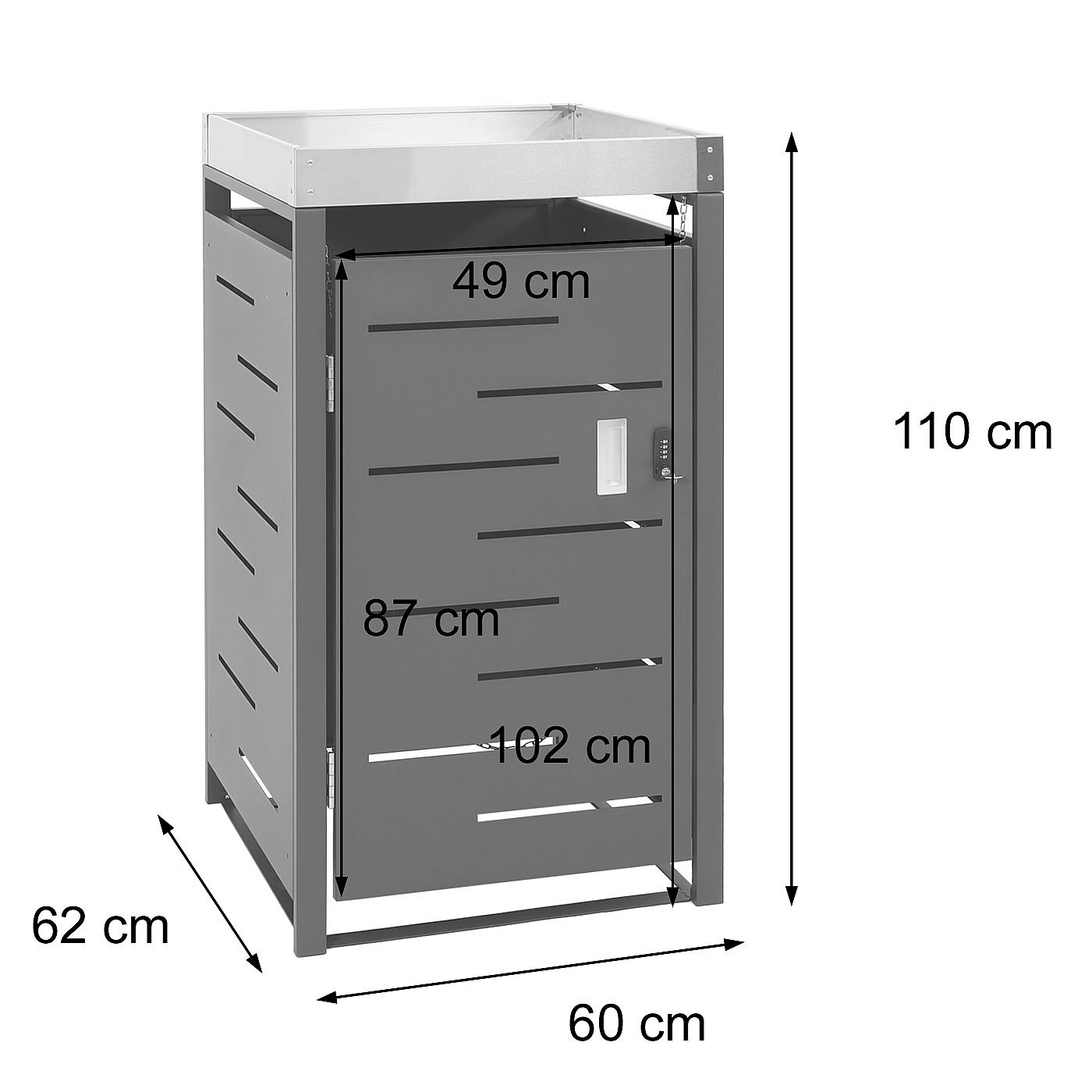 Copribidone Spazzatura Singolo In Polyrattan Grigio - Elegante E Resistente Per Esterni
