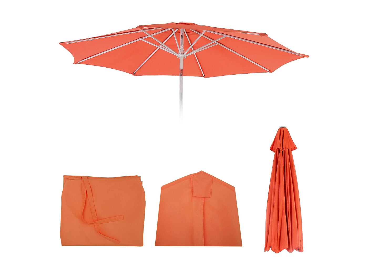 Telo Copertura Per Ombrelloni Rotondi 8 Stecche - Tessuto 220g/m² Idrorepellente E UV, Colore Avorio Beige - Foto 9