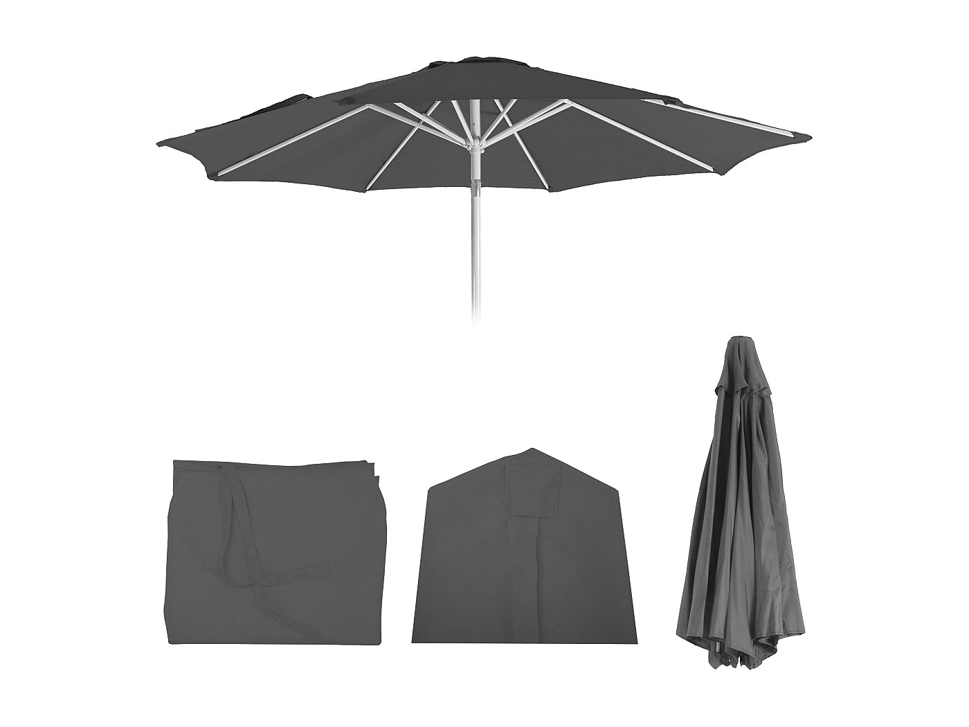 Telo Copertura Per Ombrelloni Rotondi 8 Stecche - Tessuto 220g/m² Idrorepellente E UV, Colore Avorio Beige - Foto 11