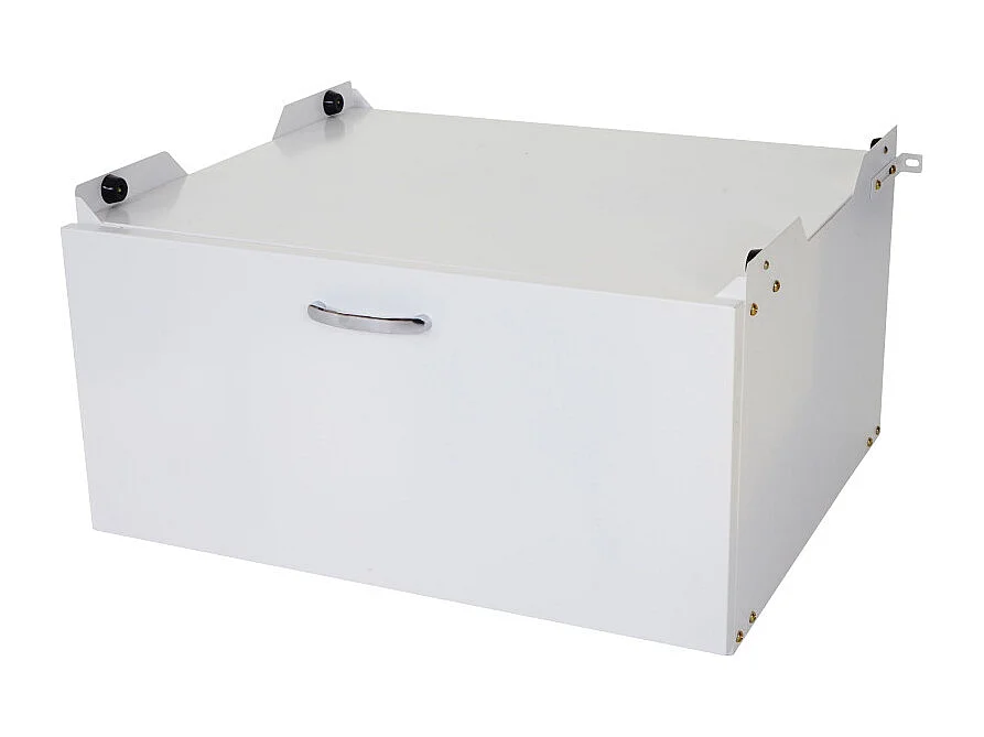 Meuble sous machine à laver HWC-E50, estrade, piédestal, châssis, tiroir 33x61x62cm blanc