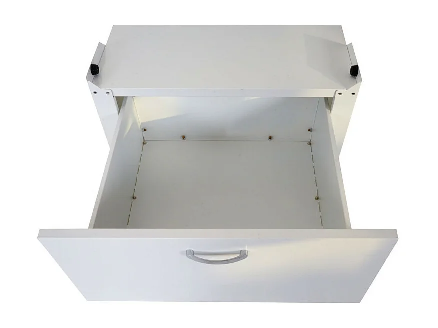 Meuble sous machine à laver HWC-E50, estrade, piédestal, châssis, tiroir 33x61x62cm blanc