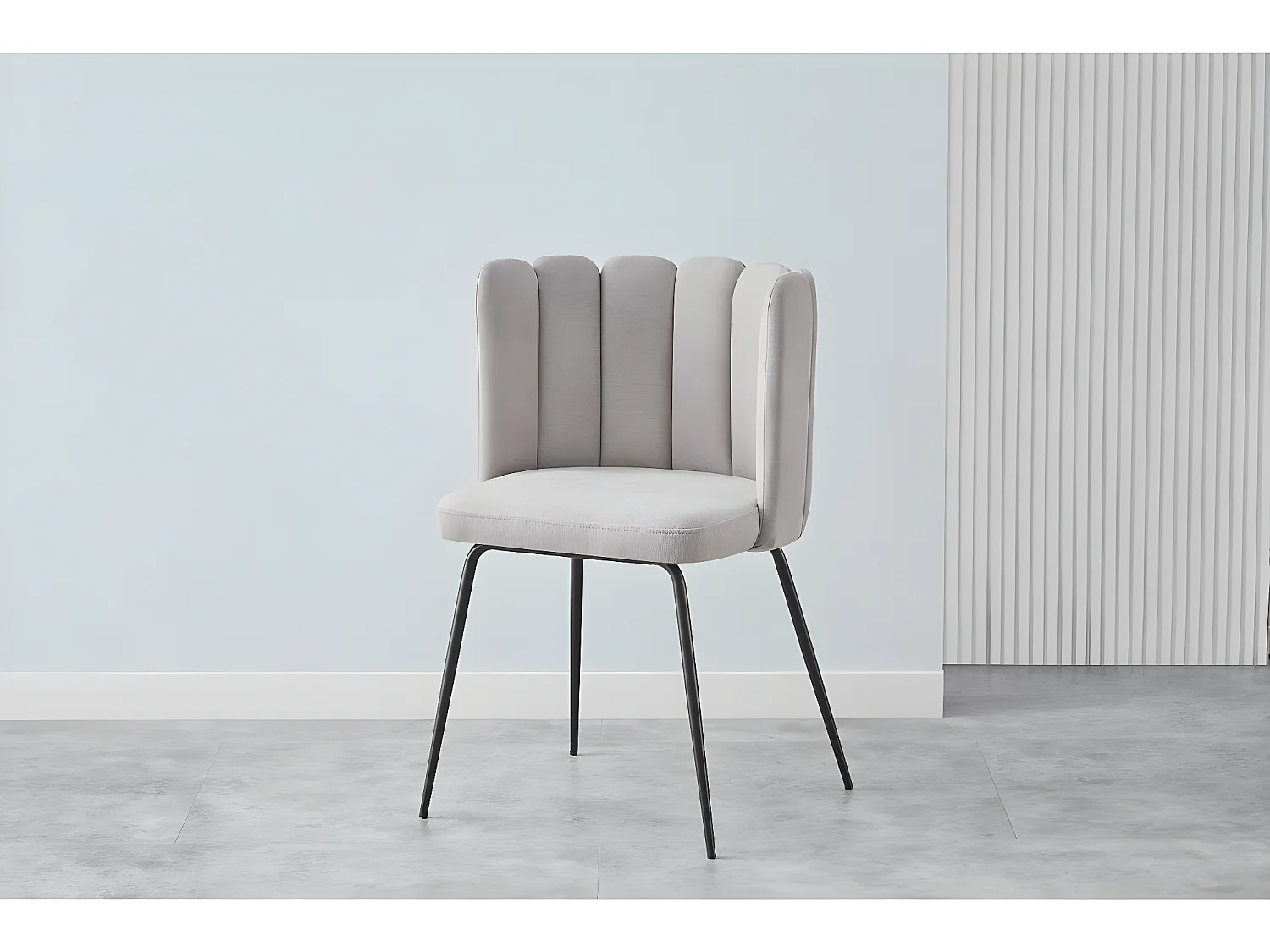 Silla de tela con flores "Anja" - Gris