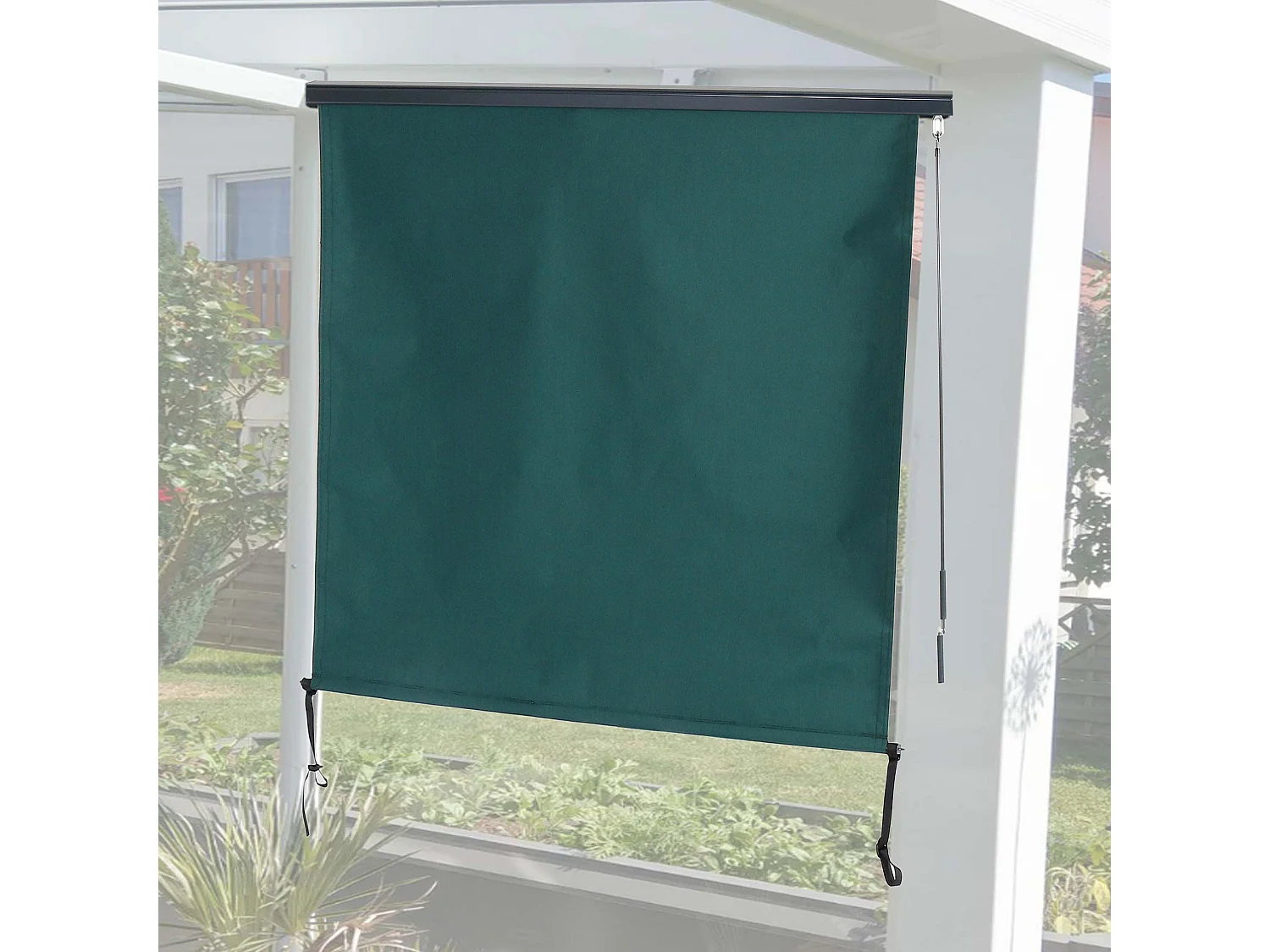 Toldo vertical MCW-F42,  250 x 180 cm, azul verdoso