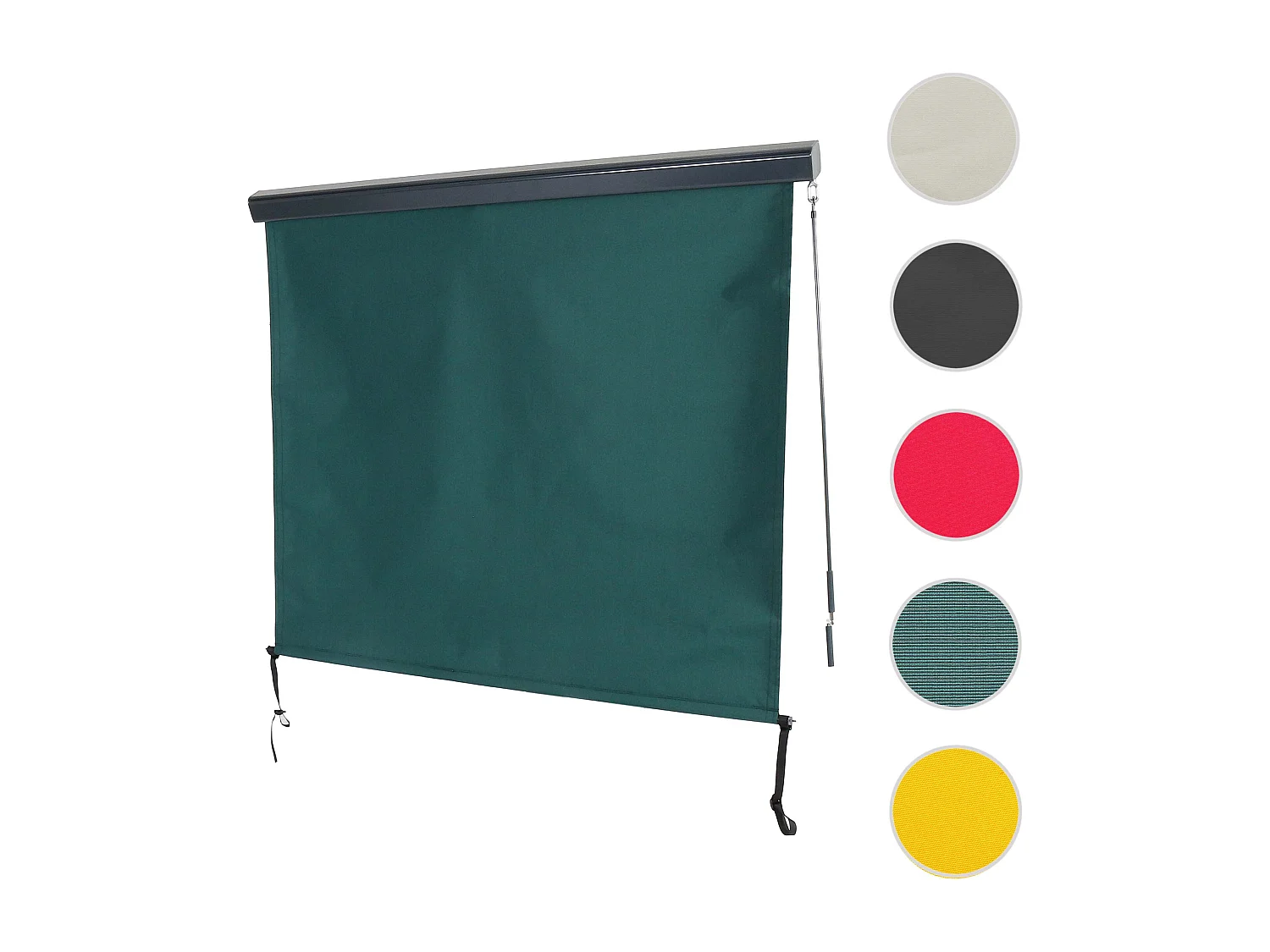 Toldo vertical MCW-F42,  250 x 180 cm, azul verdoso