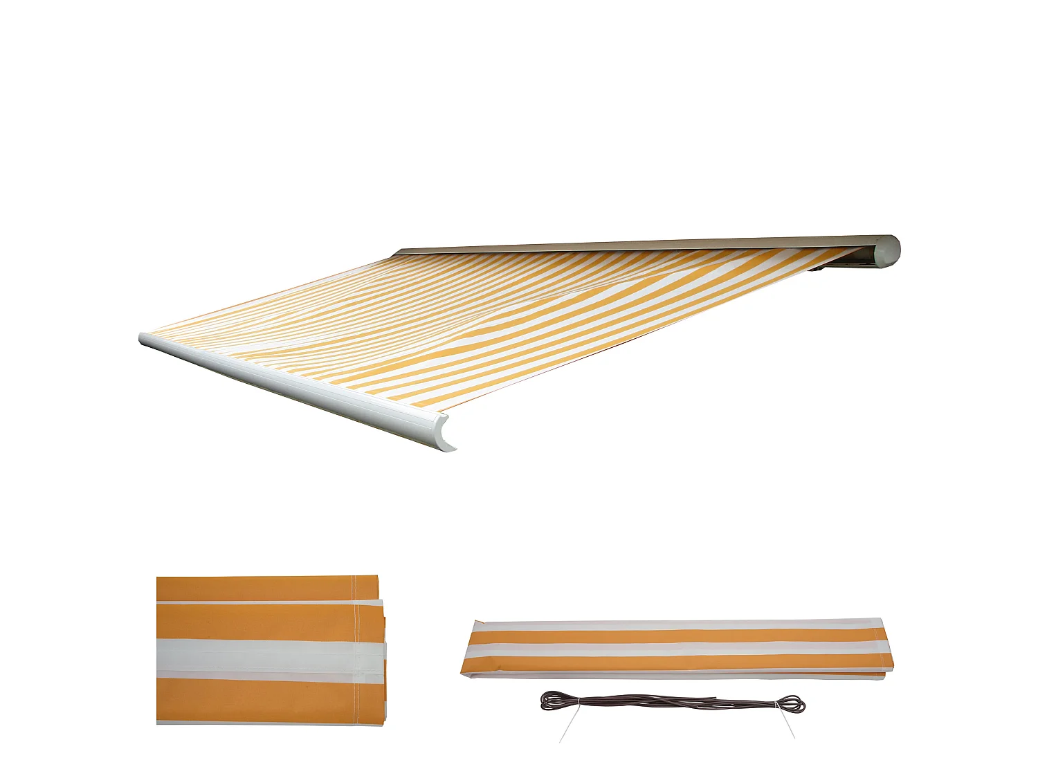 Ersatz-Bezug für Markise H122, Polyester gelb-weiß