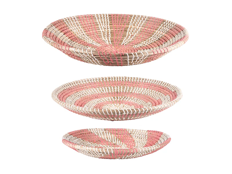 Set de 3 coupes en jonc rose