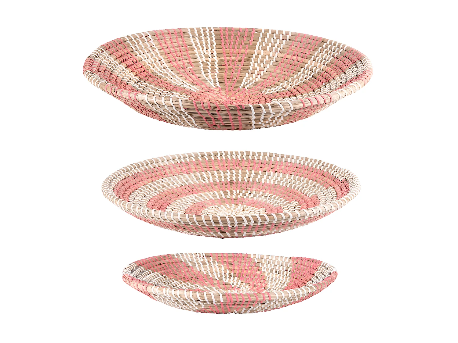 Set de 3 coupes en jonc rose