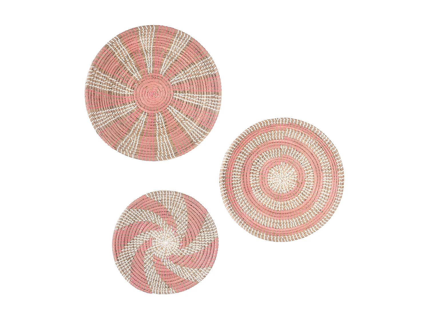 Set de 3 coupes en jonc rose