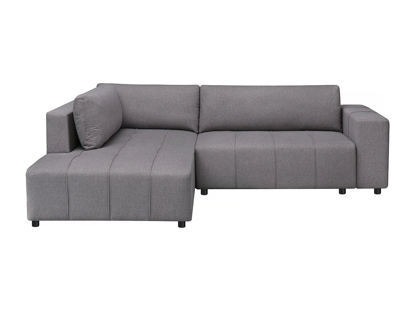 Canapé d'angle convertible tissu 3 places - "Capucine" - Gris