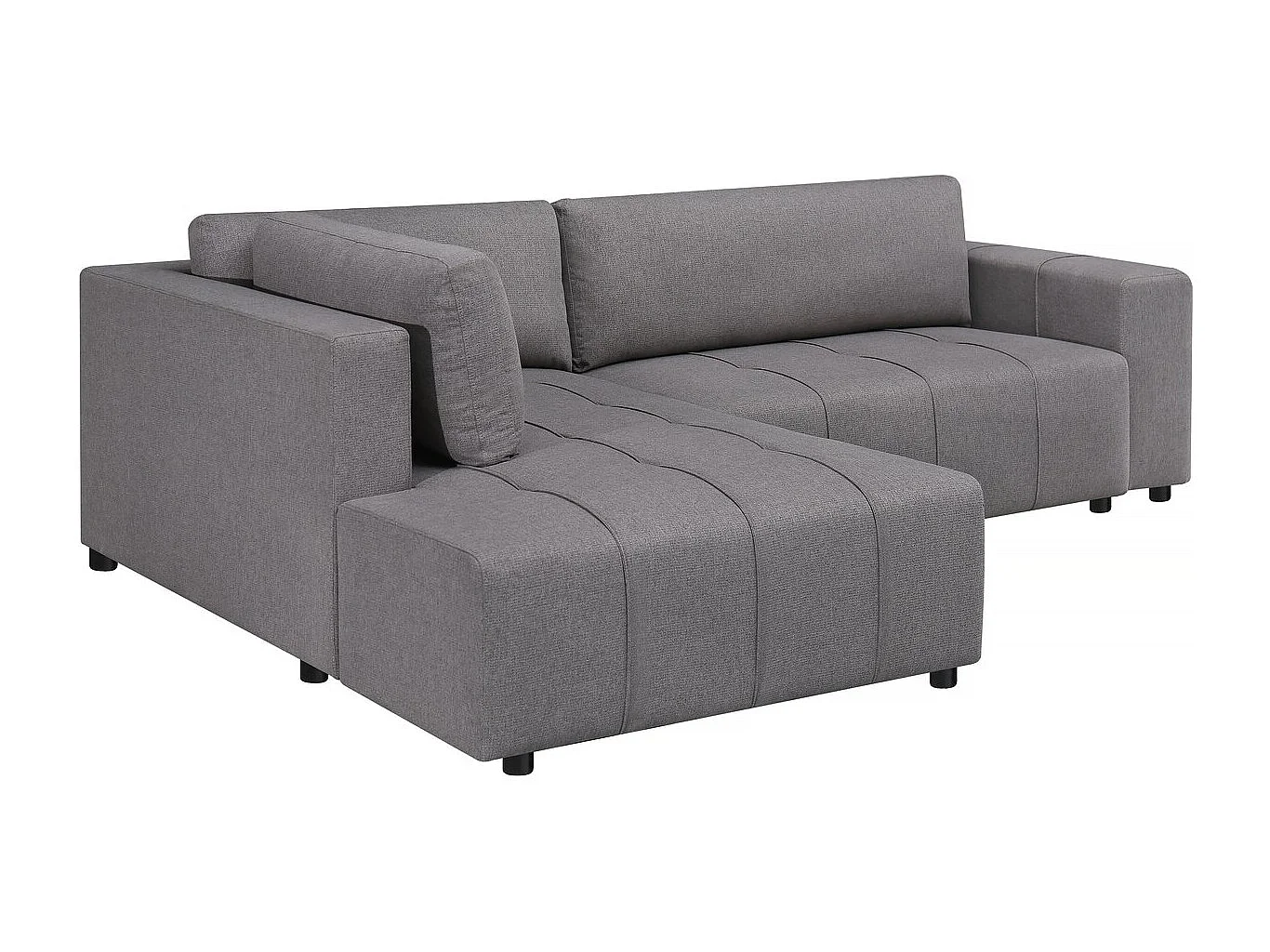 Canapé d'angle convertible tissu 3 places - "Capucine" - Gris