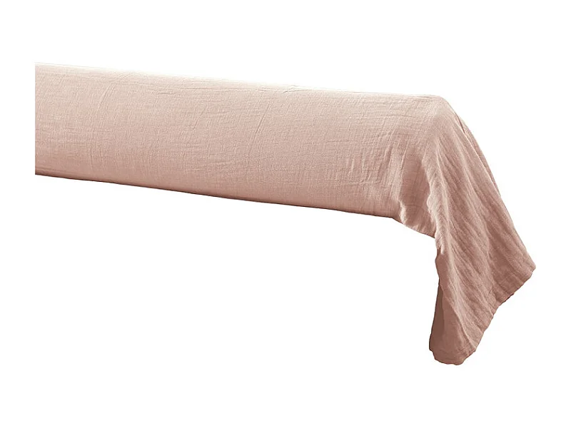 Housse de traversin L. 185 cm double gaze de coton rose - PEPA 3