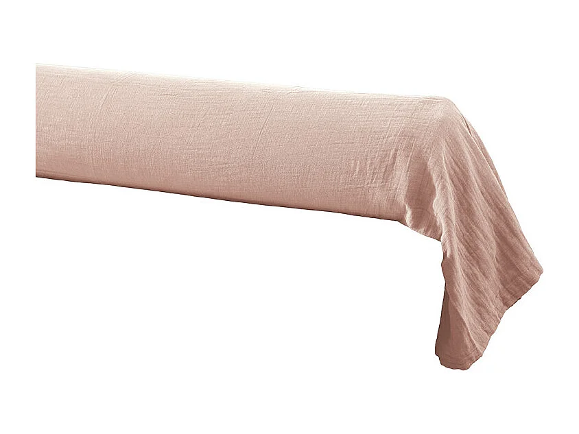 Housse de traversin L. 185 cm double gaze de coton rose - PEPA 3