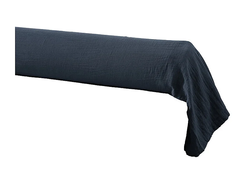 Housse de traversin L. 185 cm double gaze de coton bleu nuit - PEPA 3