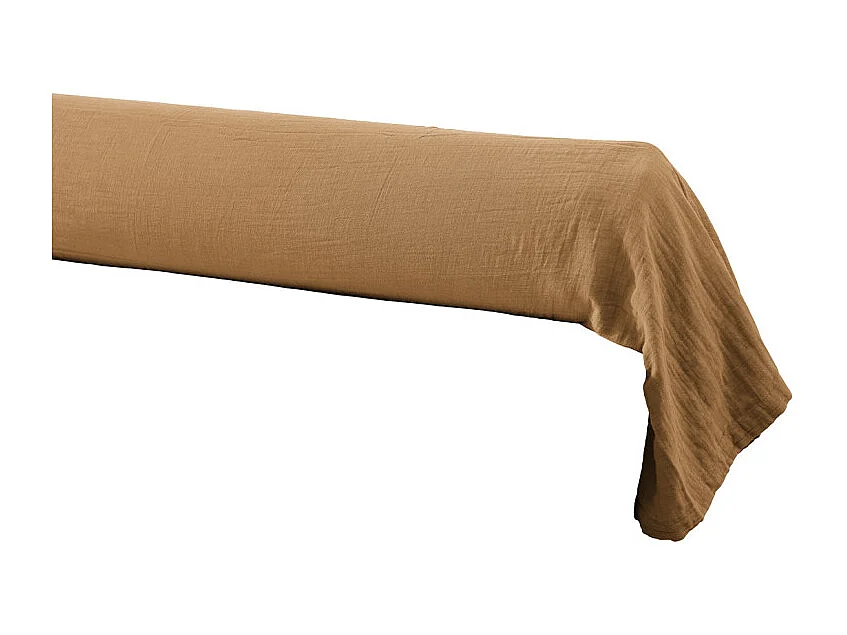 Housse de traversin L. 185 cm double gaze de coton camel - PEPA 3