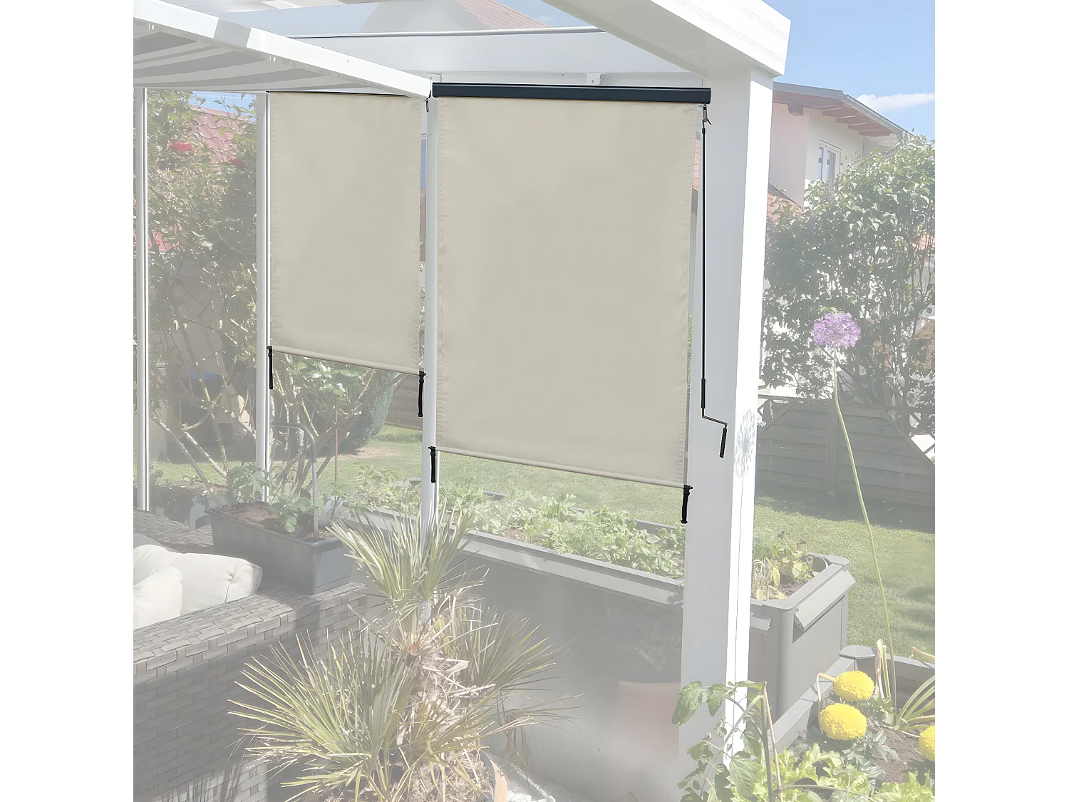 Markiza pionowa MCW-F42,  250 x 100 cm, kremowo-beżowa