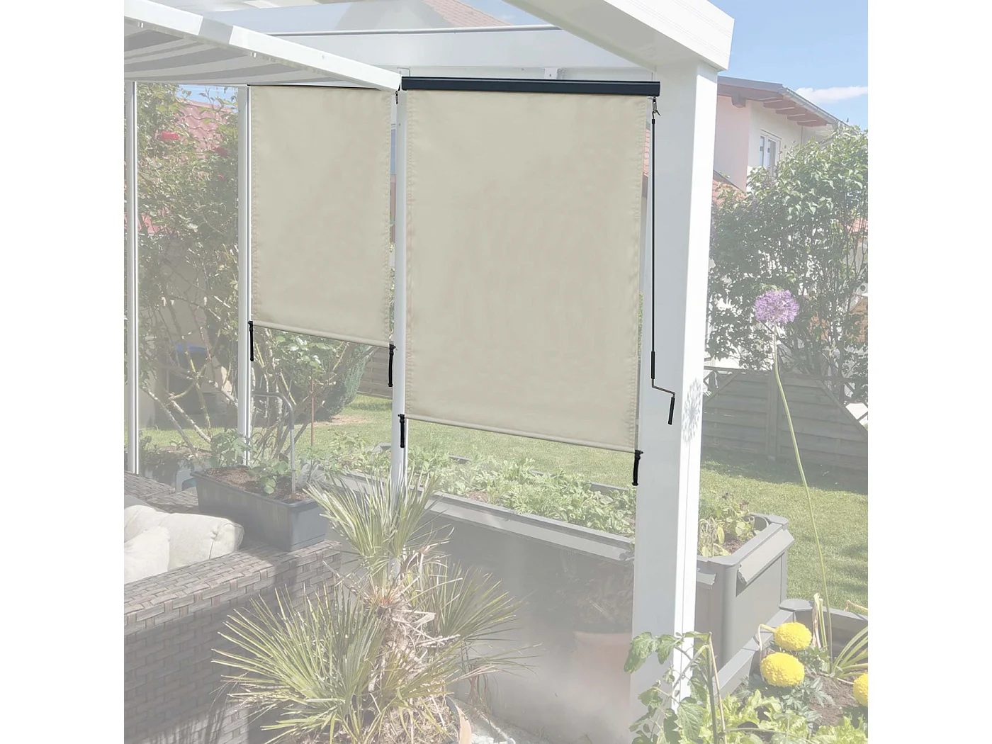 Vertikalmarkise MCW-F42, 250x100cm, creme-beige