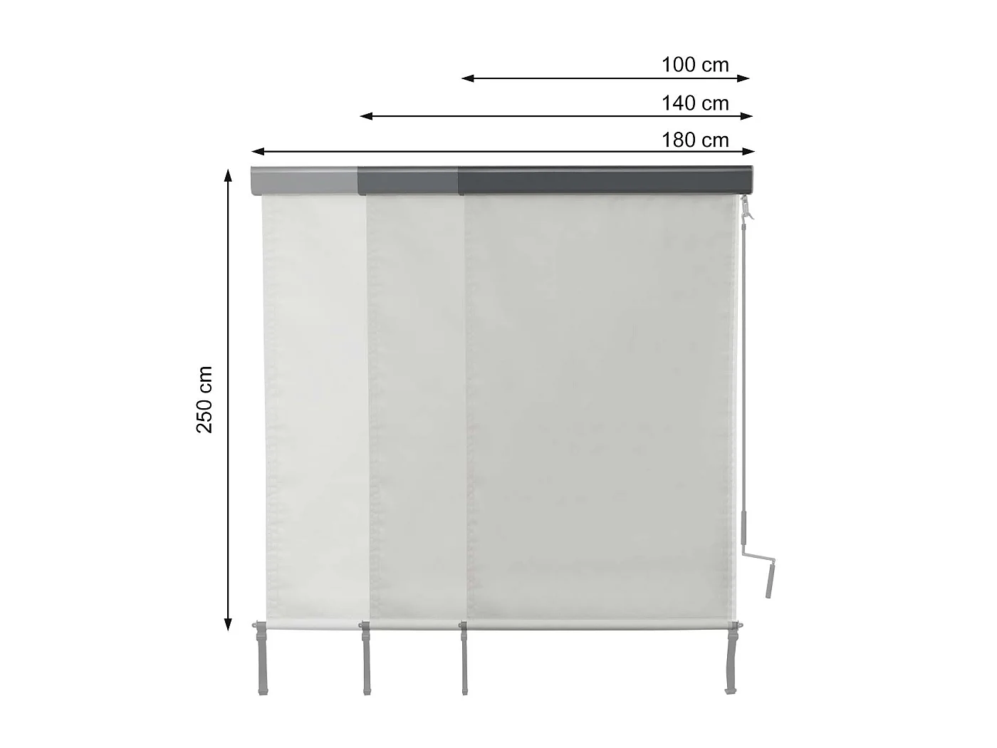 Markiza pionowa MCW-F42,  250x100 cm, kremowo-beżowa