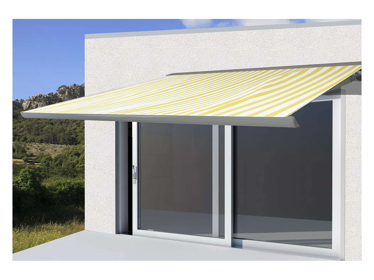 Toile de rechange pour store H124,  Polyester jaune-blanc