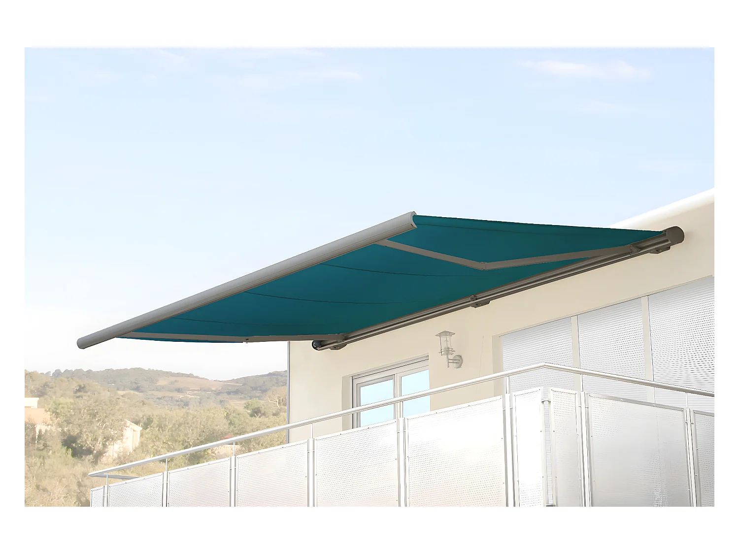 Wymienne poszycie do markizy MCW-H27,  Poliester niebiesko-zielony