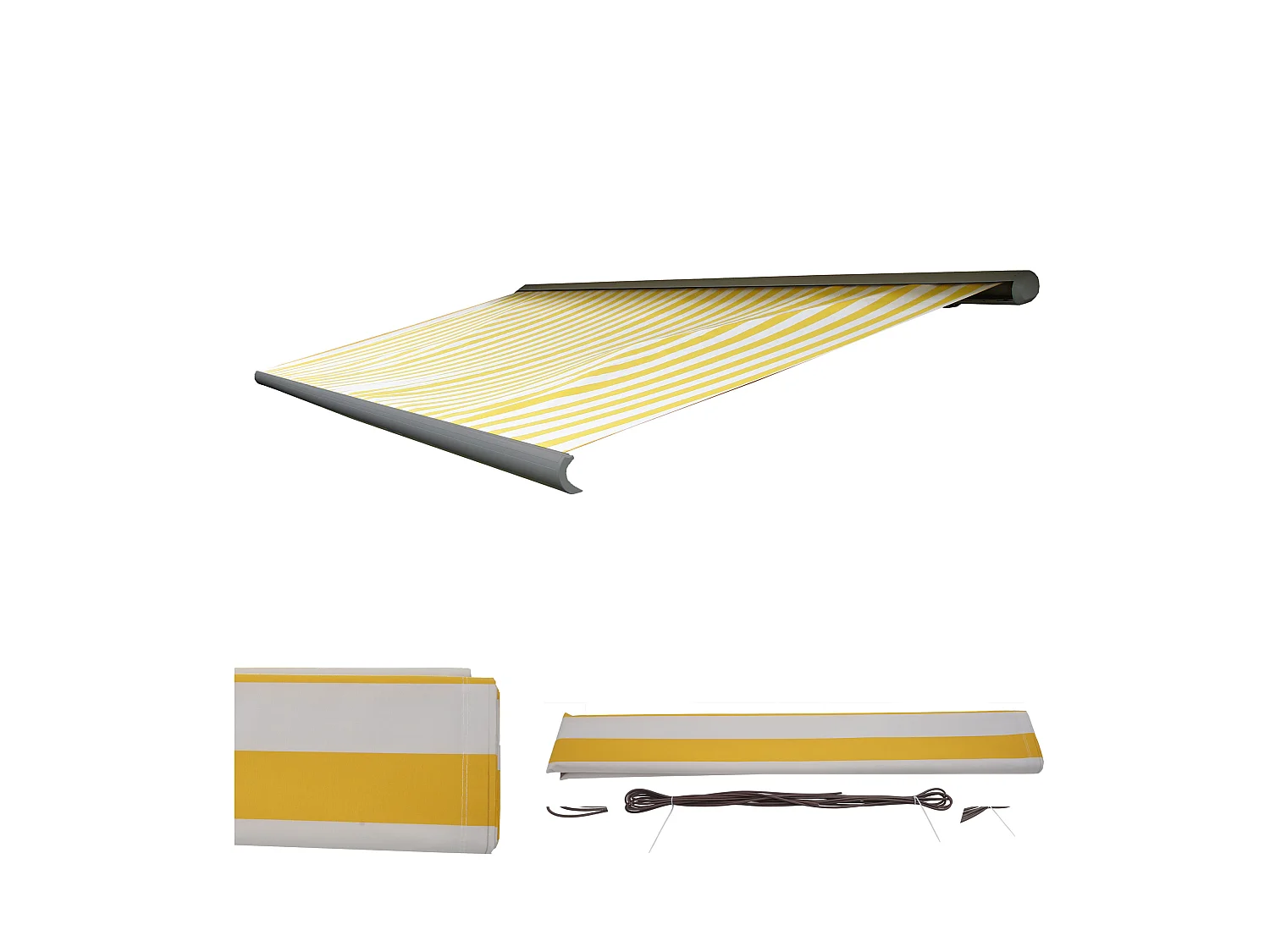 Toile de rechange pour store H123,  Polyester jaune-blanc