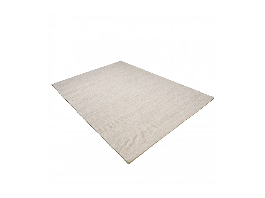 SACHA - Tapis rectangulaire 160x230cm laine texturée nuances de beige