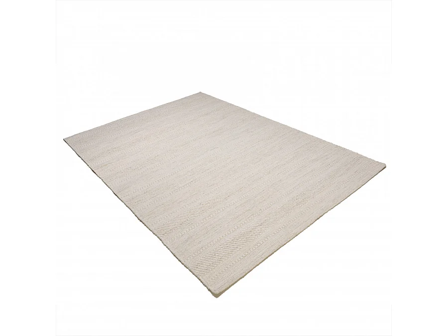 SACHA - Tapis rectangulaire 160x230cm laine texturée nuances de beige