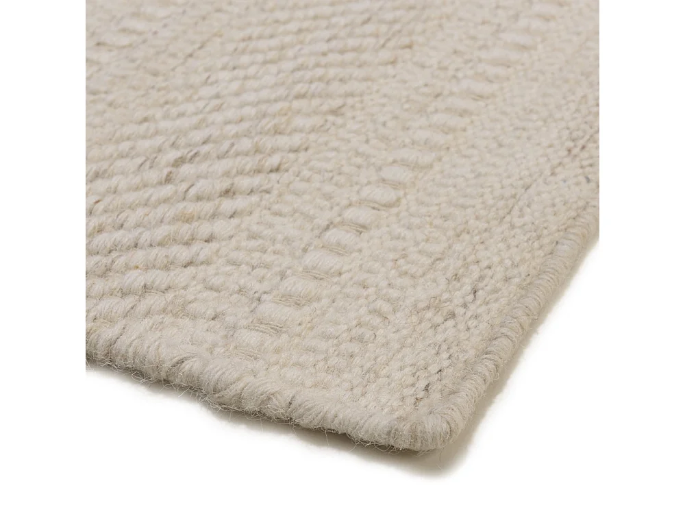 SACHA - Tapis rectangulaire 160x230cm laine texturée nuances de beige