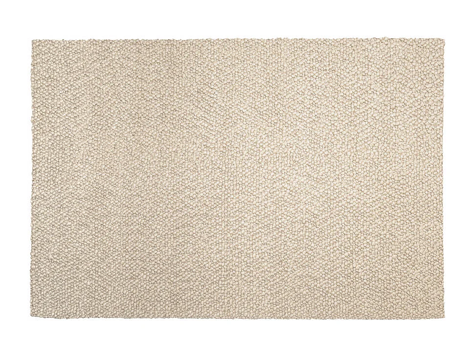 QUENTIN - Tapis rectangulaire 160x230cm en laine bouclée couleur beige