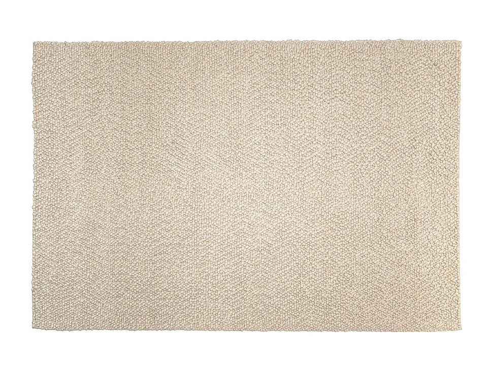 QUENTIN - Tapis rectangulaire 200x290cm en laine bouclée couleur beige