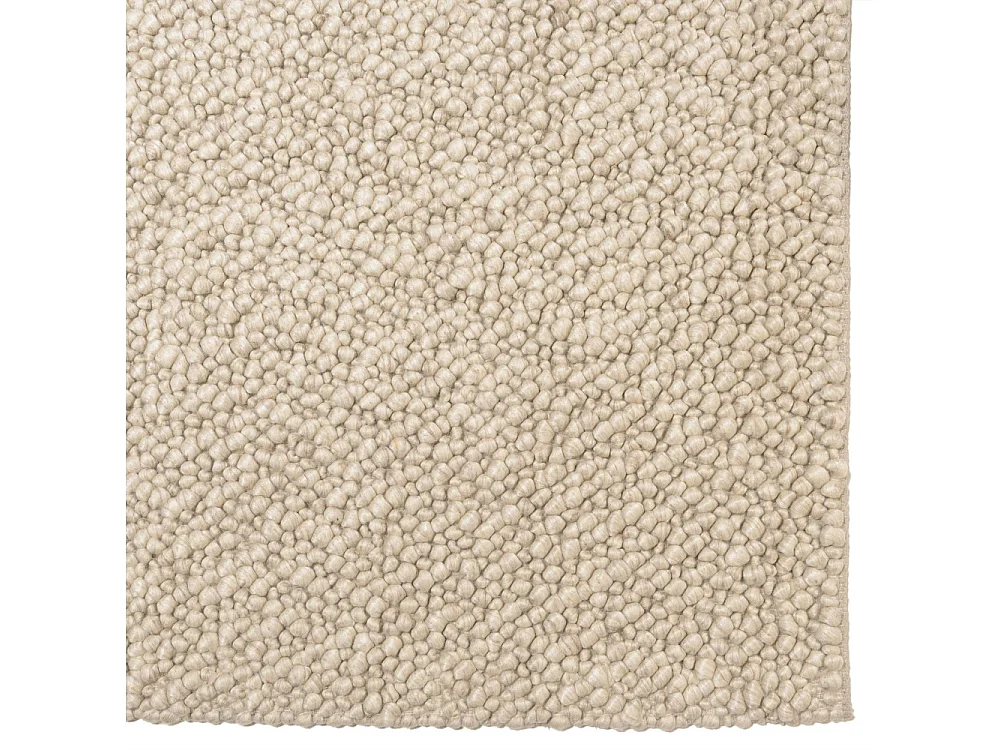 QUENTIN - Tapis rectangulaire 200x290cm en laine bouclée couleur beige