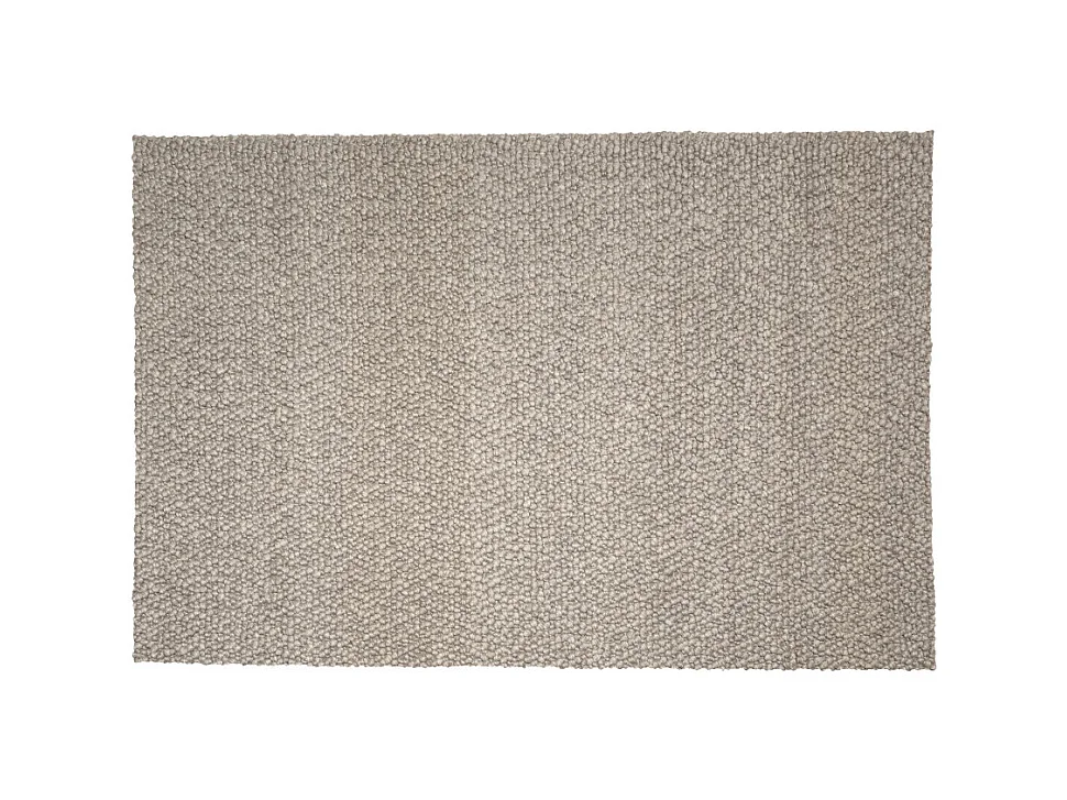QUENTIN - Tapis rectangulaire 160x230cm en laine bouclée taupe