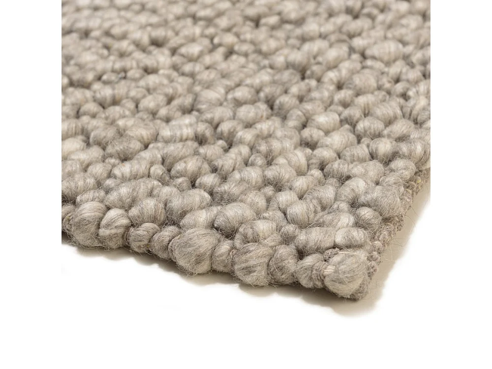 QUENTIN - Tapis rectangulaire 160x230cm en laine bouclée gris