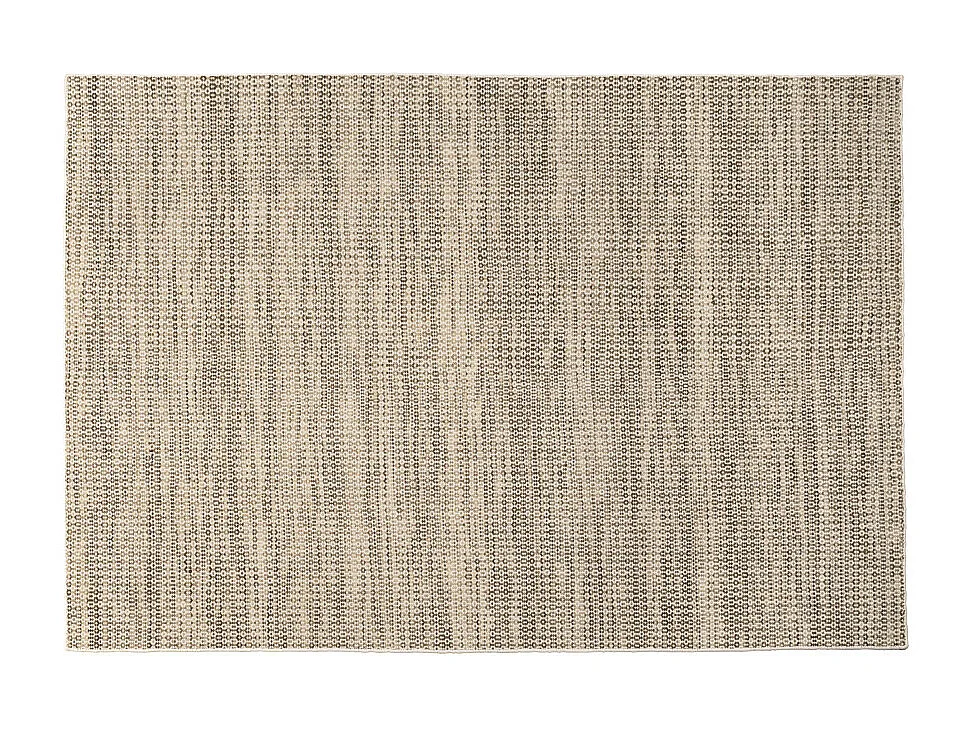 QUENTIN - Tapis rect. 160x230cm en laine tissée couleur blanc et kaki