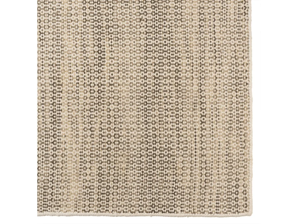 QUENTIN - Tapis rect. 160x230cm en laine tissée couleur blanc et kaki