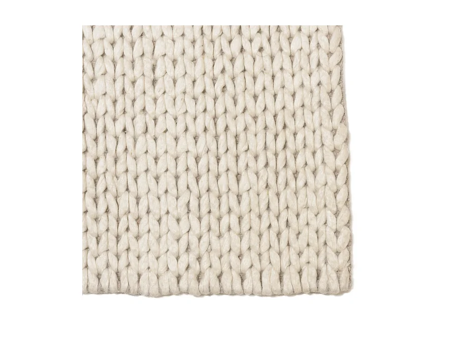 QUENTIN - Tapis rectangulaire 200x290cm en laine tissée couleur écru
