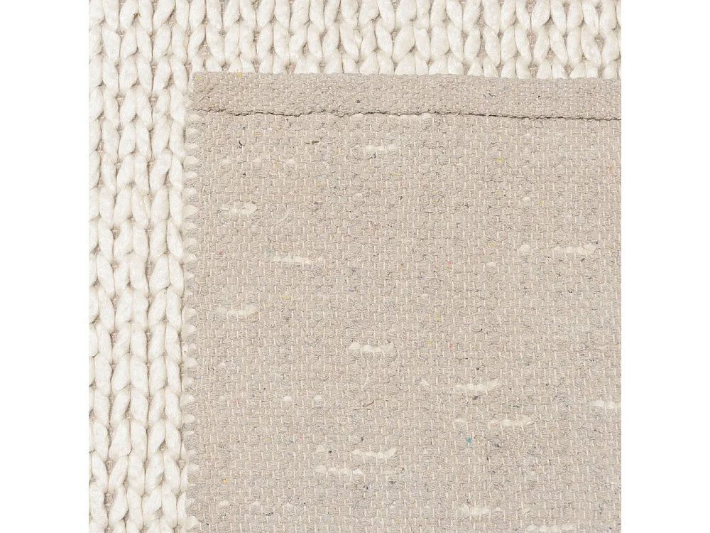 QUENTIN - Tapis rectangulaire 200x290cm en laine tissée couleur blanc