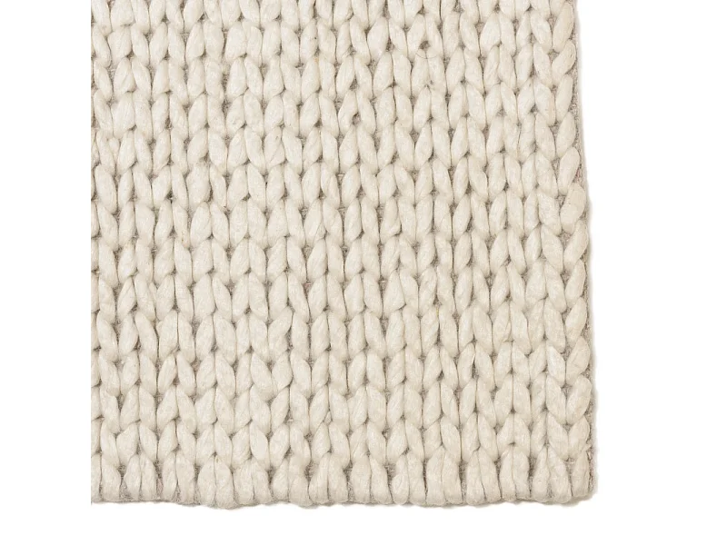 QUENTIN - Tapis rectangulaire 200x290cm en laine tissée couleur blanc