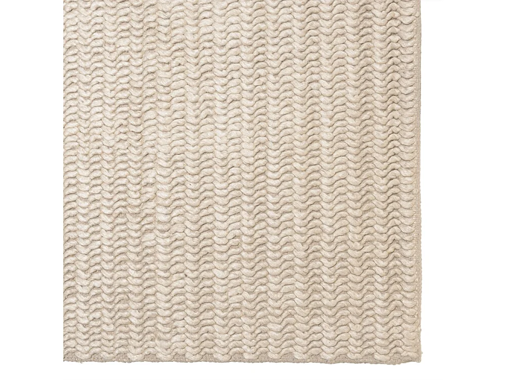 QUENTIN - Tapis rectangulaire 200x290cm en laine tissée couleur beige