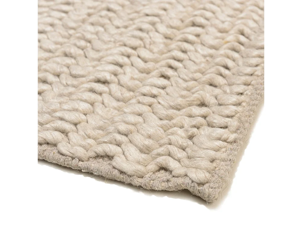 QUENTIN - Tapis rectangulaire 200x290cm en laine tissée couleur beige