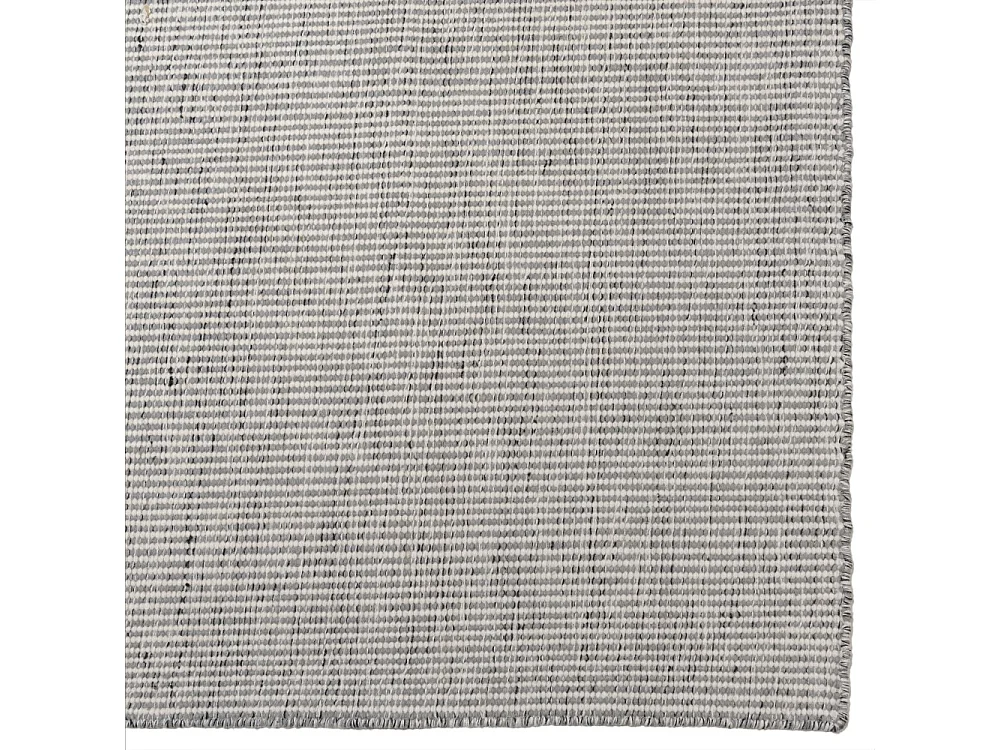 QUENTIN - Tapis rect 160x230cm en laine tissée couleur blanc/gris
