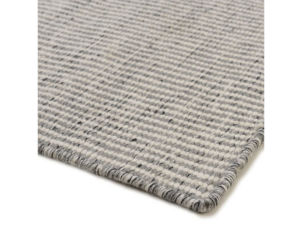 QUENTIN - Tapis rect 200x290cm en laine tissée couleur blanc/gris