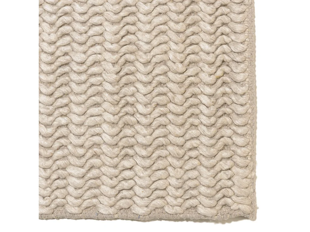 QUENTIN - Tapis rectangulaire 160x230cm en laine tissée couleur beige