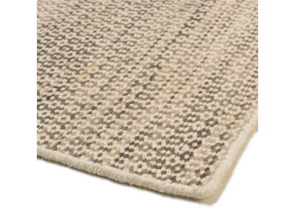QUENTIN - Tapis rect. 200x290cm en laine tissée couleur blanc et kaki