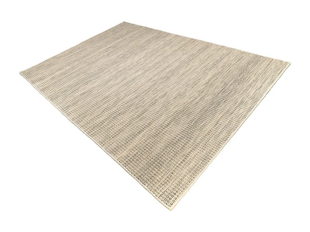 QUENTIN - Tapis rect. 200x290cm en laine tissée couleur blanc et kaki