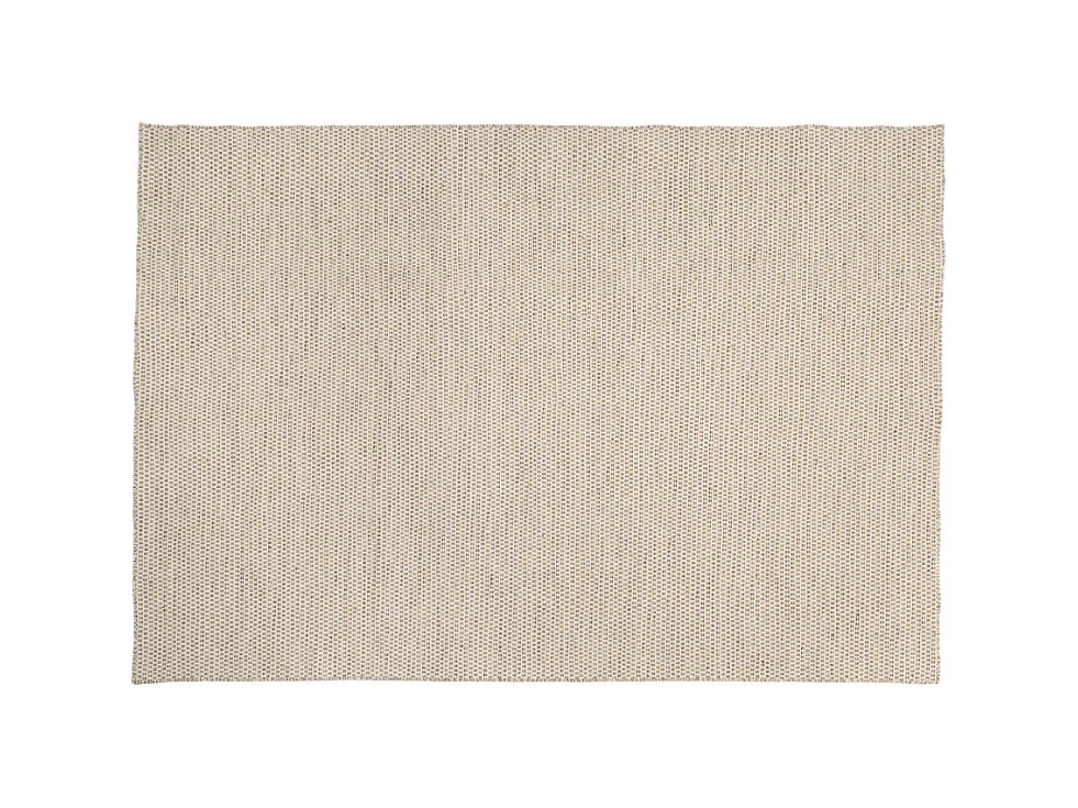 QUENTIN - Tapis rect. 160x230cm laine tissée couleur blanc/marron chiné