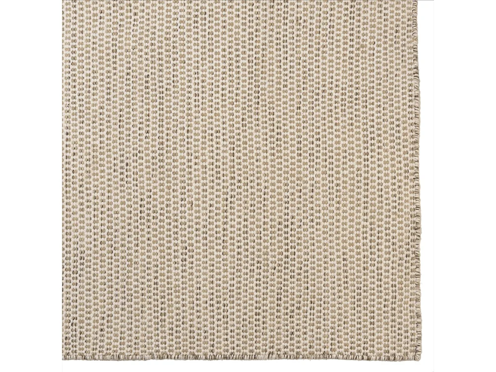 QUENTIN - Tapis rect 160x230cm laine tissée couleur blanc/marron