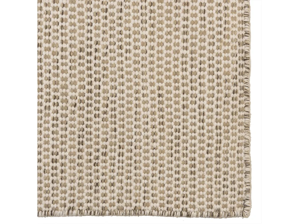 QUENTIN - Tapis rect 200x290cm laine tissée couleur blanc/marron