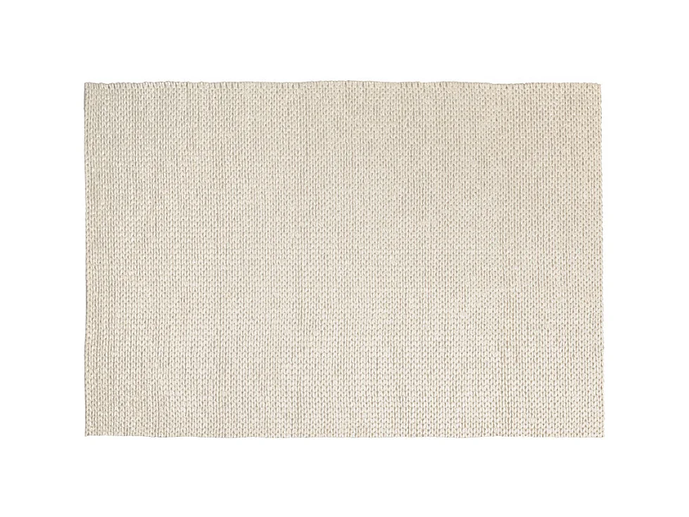 QUENTIN - Tapis rectangulaire 160x230cm en laine tissée couleur écru